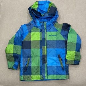 Columbia Kids' Vibrant Blue and Green Checkered Jacket